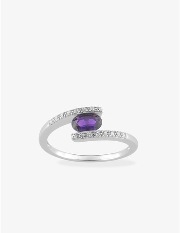 Bague solitaire accompagné...