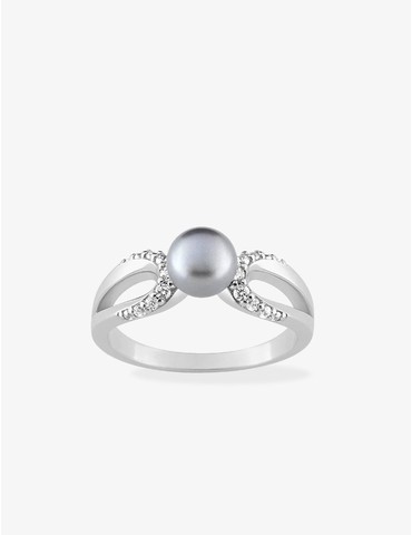 Bague argent rhodié 925 ‰,...
