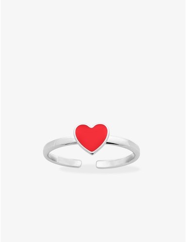 Bague cœur réglable argent...