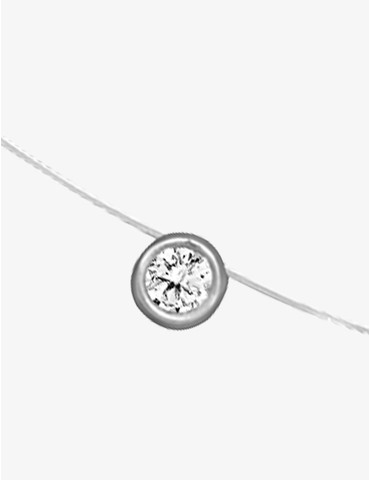 Collier fil nylon, fermoir...