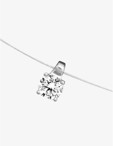 Collier fil nylon, fermoir...