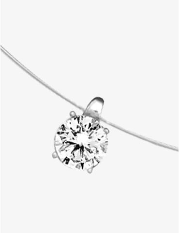 Collier fil nylon, fermoir...