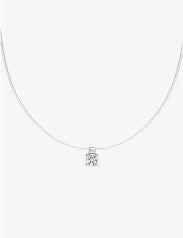 Collier fil nylon, fermoir...