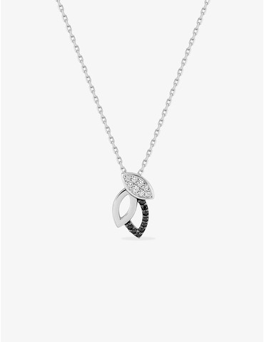 Collier feuilles argent...