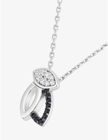 Collier feuilles argent...