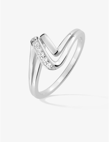 Bague ondulée argent 925‰...