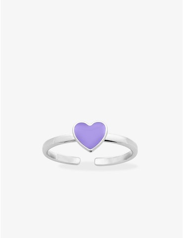 Bague réglable cœur mauve...