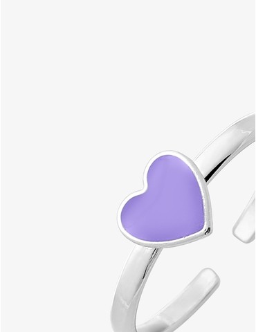 Bague réglable cœur mauve...