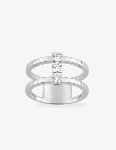 Bague double anneau argent...