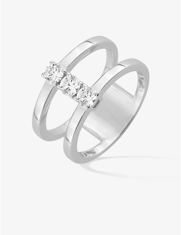 Bague double anneau argent...