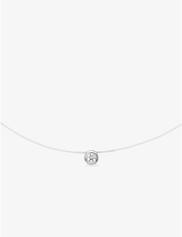 Collier fil nylon argent...