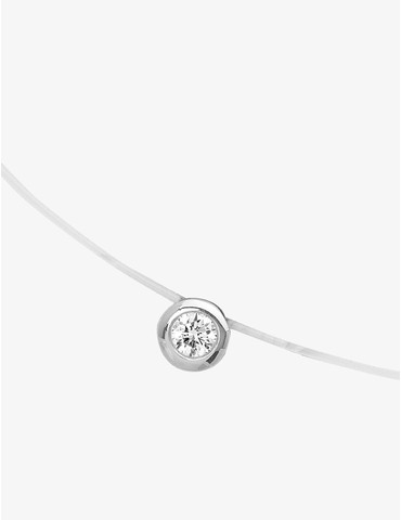 Collier fil nylon argent...