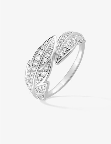 Bague feuille en argent...