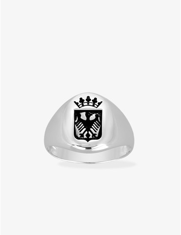 Chevalière blason aigle et...