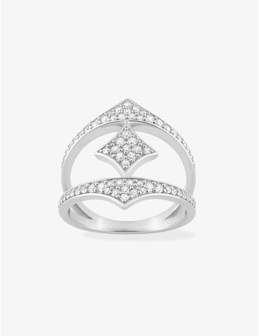 Bague géométrique argent...