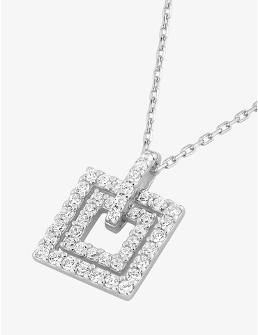 Collier double carré argent...