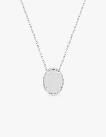 Collier jeton ovale liseré...