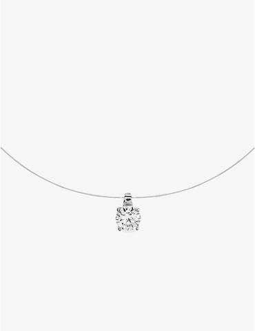 Collier fil nylon argent...