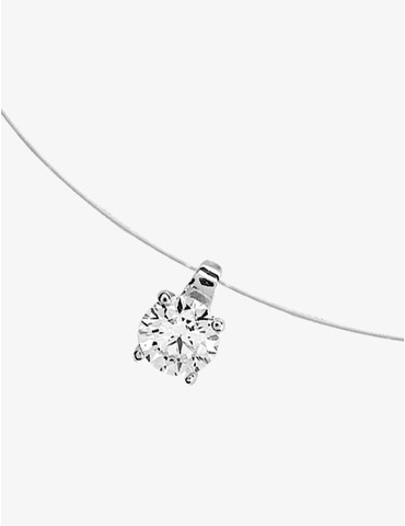 Collier fil nylon argent...