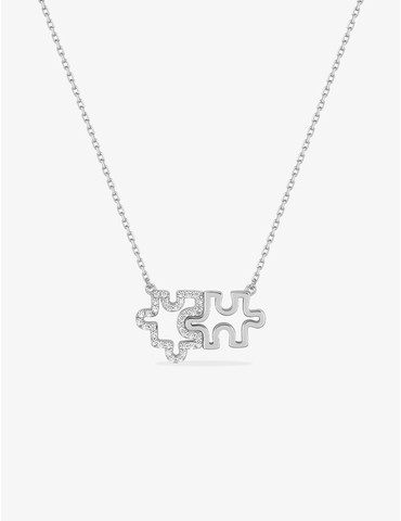 Collier puzzle en argent...