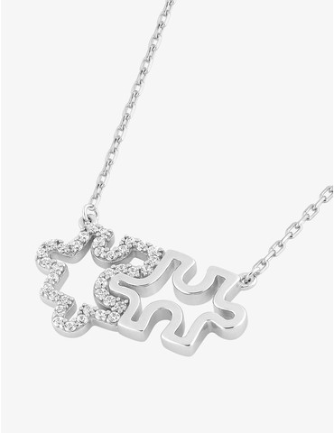 Collier puzzle en argent...