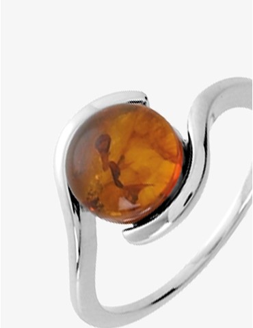 Bague ambre en argent 925‰...