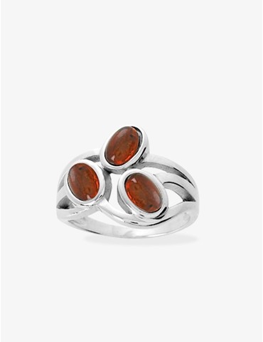 Bague ambre argent 925‰ rhodié