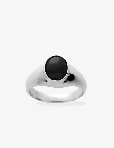 Chevalière onyx en argent...