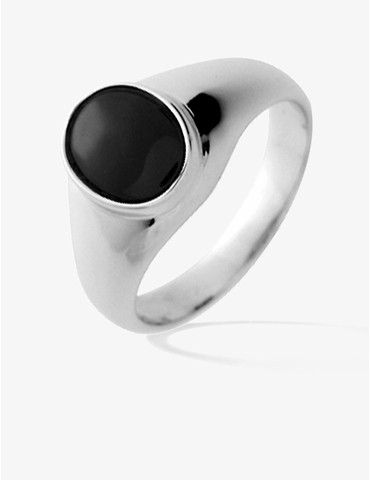 Chevalière onyx en argent...