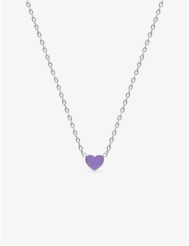 Collier cœur violet argent...