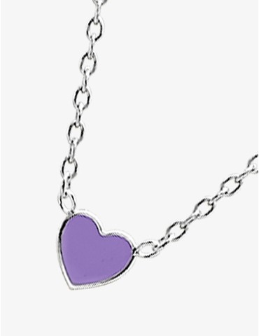 Collier cœur violet argent...