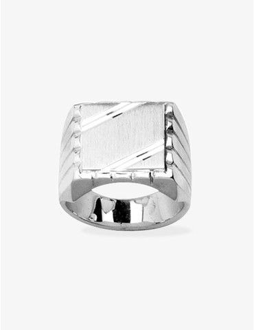 Chevalière rainurée argent...