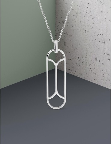 Collier graphique Argent...
