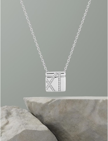 Collier carré Argent 925‰...