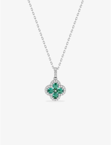 Collier fleur argent 925‰...