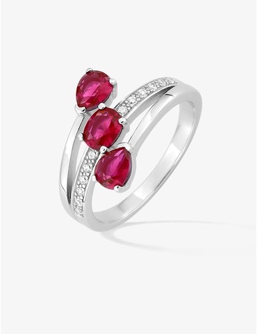 Bague argent 925‰ rhodié et...