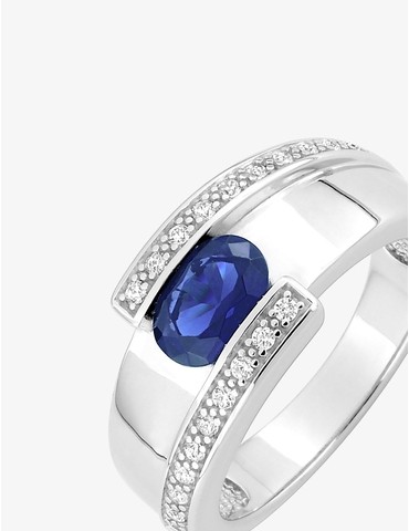 Bague argent 925‰ rhodié et...