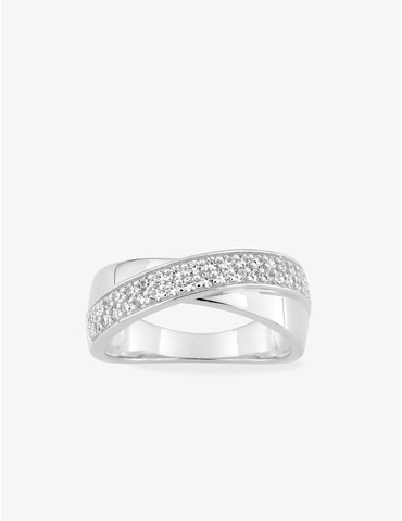 Bague croisée argent 925‰...
