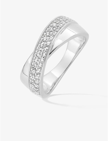 Bague croisée argent 925‰...