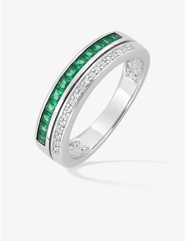 Bague double anneau argent...