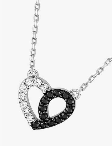 Collier cœur bicolore en...