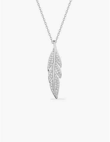 Collier motif feuille en...