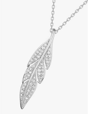 Collier motif feuille en...