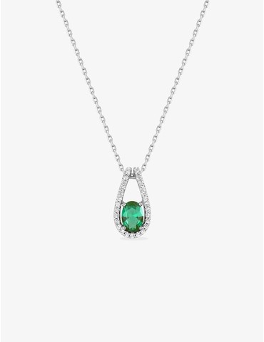 Collier argent oxyde vert...