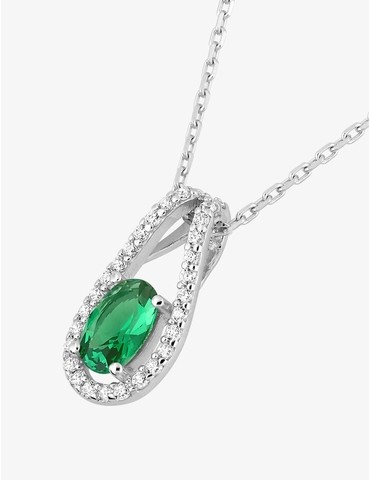 Collier argent oxyde vert...