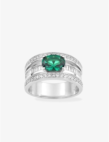 Bague en argent gris rhodié...
