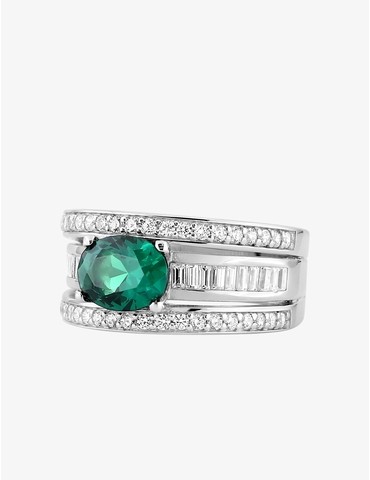 Bague en argent gris rhodié...
