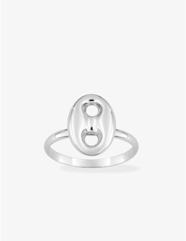 Bague en argent gris rhodié...