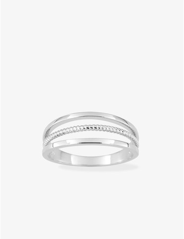 Bague en argent gris rhodié...