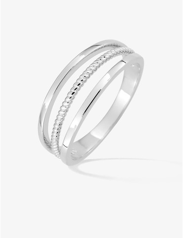 Bague en argent gris rhodié...